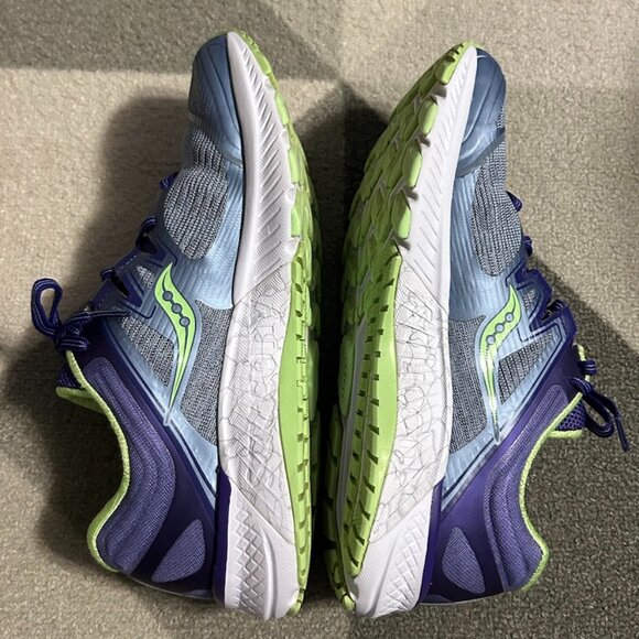 Saucony Guide ISO Purple/Neon Green Running Sneakers Women's Size 8.5 WIDE - Picture 9 of 15